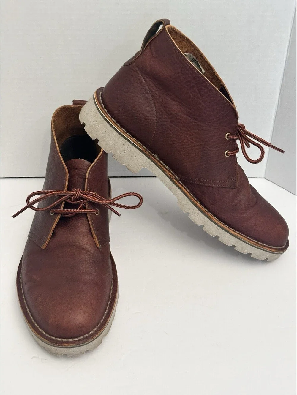 Clarks Morris Peak Desert Boots Mens 10 Brown Leather Lug Sole | Heritage